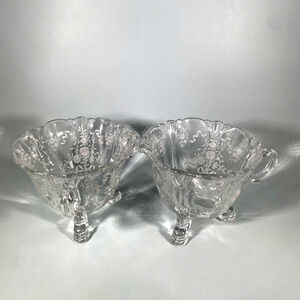 Lovely Vintage Heisey Footed Cream and Sugar Set in the Rosalie Design